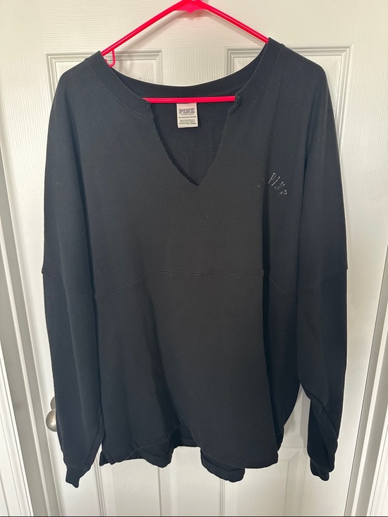 PINK Victoria's Secret Tops - PINK Victoria's Secret Black Crewneck with Subtle Logo